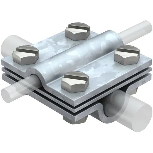 Piesa de legatura in cruce cu placa intermediara Rd 8-10 mm x Rd 16 mm FT Obo 5312345