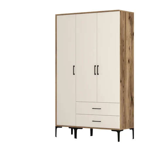 Dulap pentru haine, Hanah Home, Kumsal ST, 120x47.5x201.4 cm, Maro/Crem