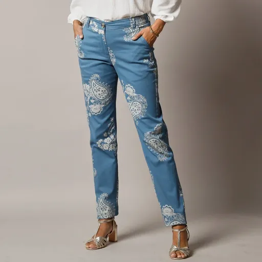 Pantaloni chino cu imprimeu paisley