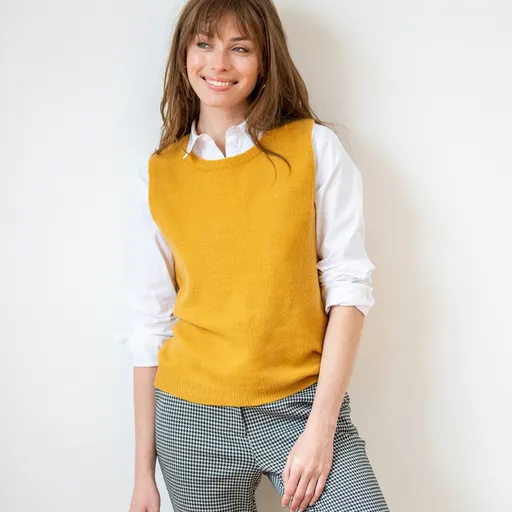 Pulover fără mâneci, gât rotund