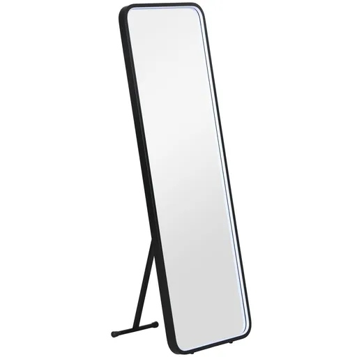 HOMCOM Oglindă corp întreg cu lumină LED Oglindă de podea 151,5x50 cm Independentă sau pentru perete cu lumină reglabilă în 3 culori | Aosom Romania