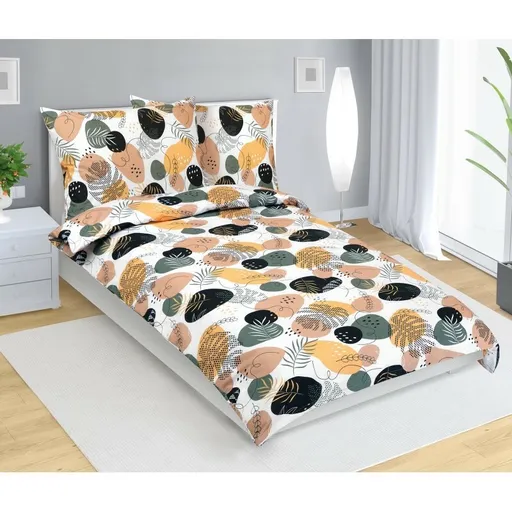 Lenjerie de pat din bumbac Bellatex Pebble mustar, 140 x 200 cm, 70 x 90 cm, 140 x 200 cm, 70 x 90 cm