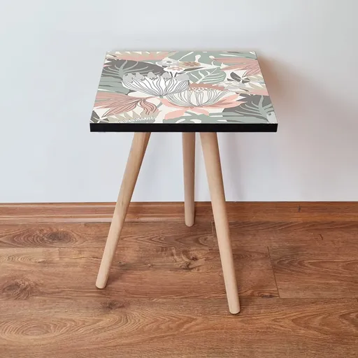 Masuta, Hanah Home, Shp212, 35x42x35 cm, Somon / Verde / Alb / Gri