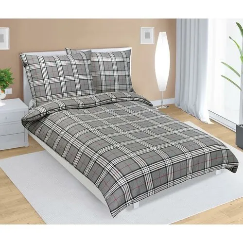 Lenjeria de pat din crep Caro, gri, 140 x 200 cm, 70 x 90 cm, 140 x 200 cm, 70 x 90 cm