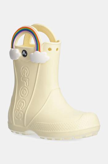 Dětské holínky Crocs HANDLE IT RAINBOW RAIN BOOT žlutá barva, 210026