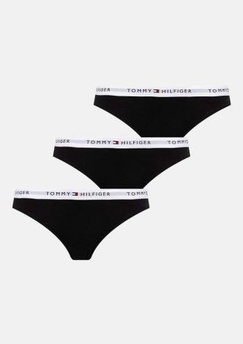 Dámská tanga Tommy Hilfiger UW0UW05530 3PACK M Černá