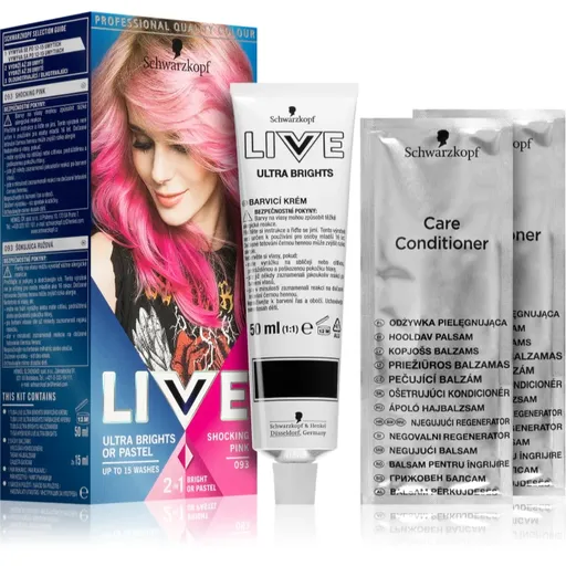Schwarzkopf LIVE Ultra Brights or Pastel vopsea de păr semipermanentă culoare 093 Shocking Pink 1 buc