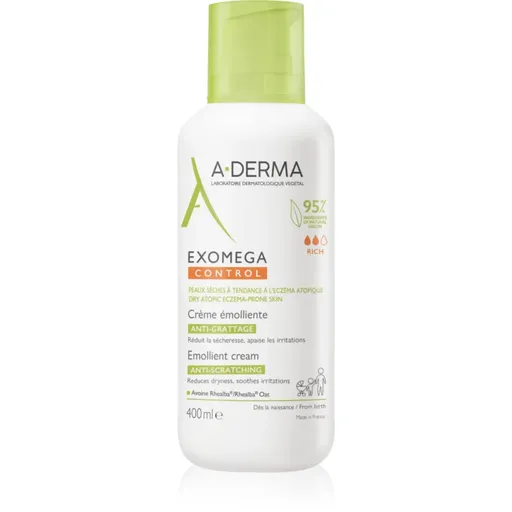 A-Derma Exomega Control Emollient Cream crema de corp pentru piele foarte sensibila sau cu dermatita atopica 400 ml