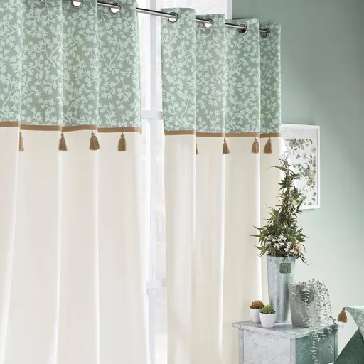 Perdea cu imprimeu de frunze