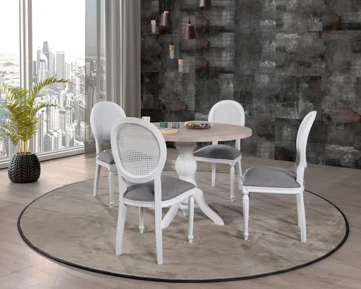 Set masă și scaune (5 bucăți), Hanah Home, Albero134, Natural