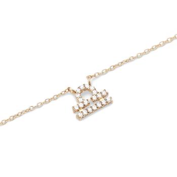 Daniel Wellington Colier stilat placat cu aur cu semnul zodiacal Balanță Crystal Zodiac DW00400925