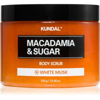KUNDAL Macadamia & Sugar White Musk exfoliant din zahar unt de shea 550 g