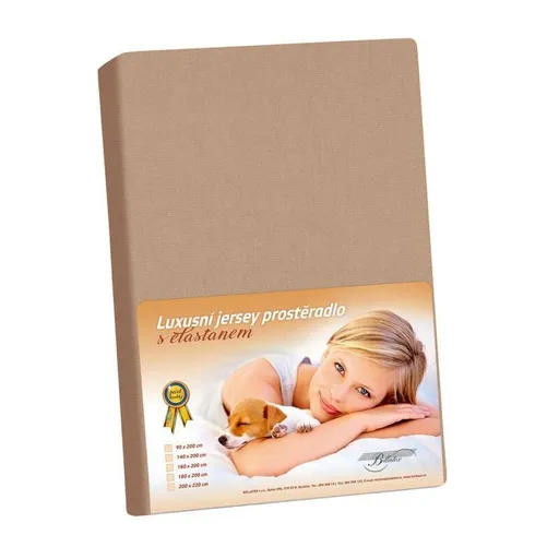 Cearșaf din jersey cu elastan, cafea, 90 x 200 cm, cafeniu, 90 x 200 cm