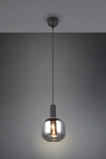 Lustra Diva, TRIO, 20x150 cm, 10W, 1x E27, metal, negru mat/argintiu