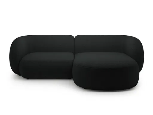 Coltar dreapta 2 locuri, Kate, Micadoni Home, 255x176x76 cm, tesatura boucle, negru