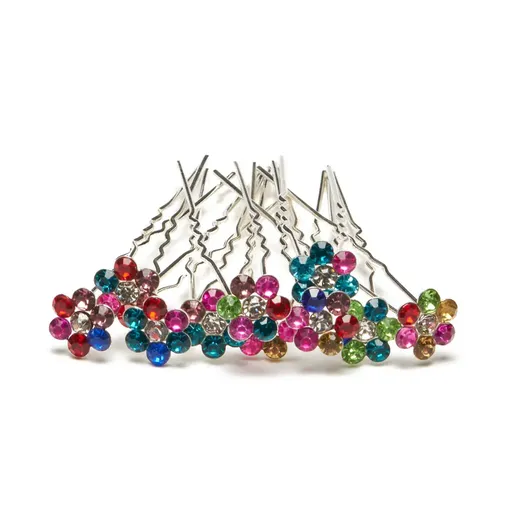 Ace de Coc Stras Floare Colorata - Mireasa, 10 set