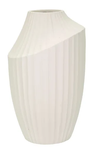 Vaza decorativa Ice, Mauro Ferretti, 22.5x38 cm, oxid de magneziu, crem