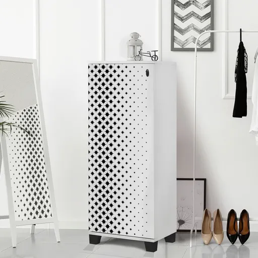 Pantofar, Hanah Home, Filinta 804, 50x127x38 cm, Alb/Negru