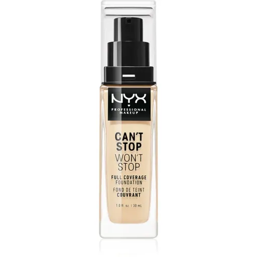 NYX Professional Makeup Can't Stop Won't Stop Full Coverage Foundation fond de ten cu acoperire ridicată culoare 6.3 Warm Vanilla 30 ml