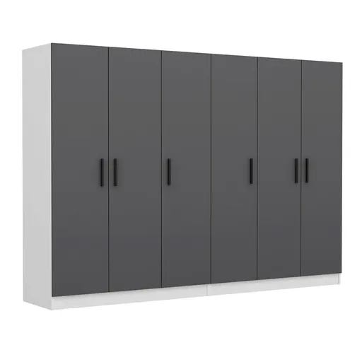 Dulap pentru haine, Hanah Home, Kale, 270x190x52 cm, Antracit