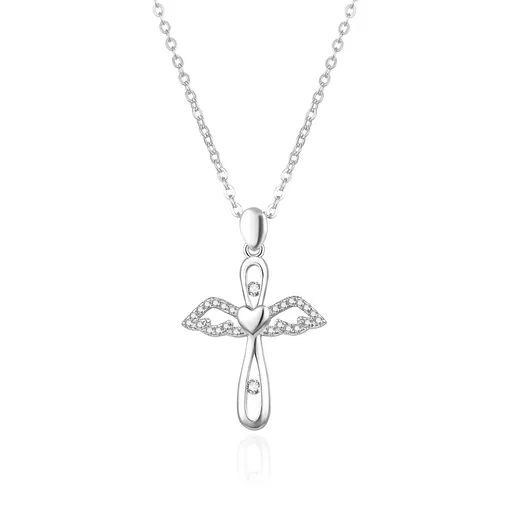 Agato Colier din argint cu pandantiv Înger AGT-N017W (lănțișor, pandantiv)
