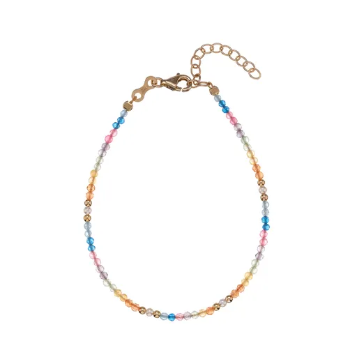 Alisia Brățară placată cu aur cu mărgele colorate de jad AL4934-Oro
