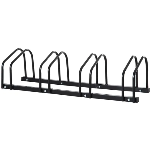 HOMCOM Suport de parcare pentru 4 biciclete din otel, 110x33x27 cm, negru | Aosom Romania