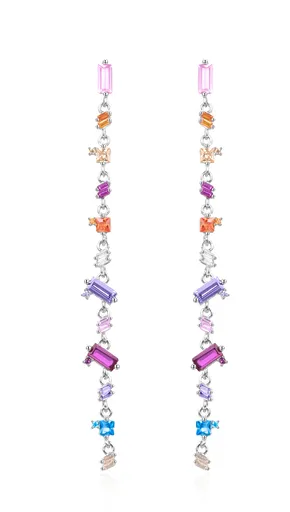 Agato Cercei lungi strălucitori cu zirconii colorate AGT-E081PC