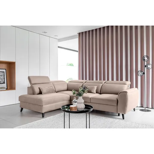 Coltar extensibil stanga 4 locuri ELTAP, LT-18SO, Noble, 255x201x100 cm, lemn/poliester, bej