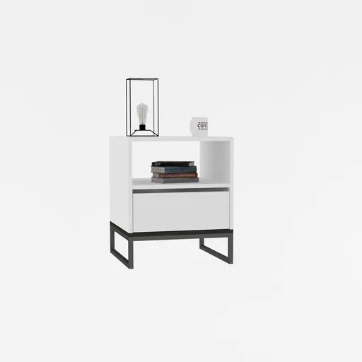 Noptieră Lindau White, alb