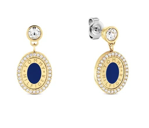 Tommy Hilfiger Cercei atârnători de lux placați cu aur decorați cu cristale 2780800