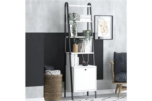 Corp biblioteca, Hanah Home, Lisa, 44x170x35 cm, Alb/Negru