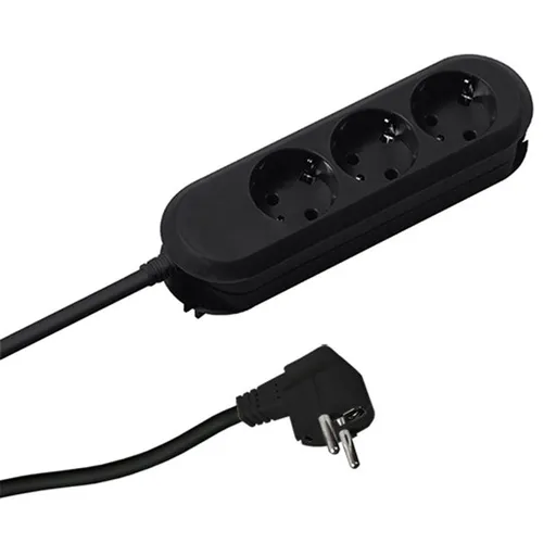 Prelungitor Bachmann SMART 3xCEE7/3 FI N B387.172, 3 prize, cablu 5 m, 3x1,5 mm, negru