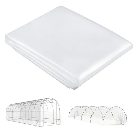 Outsunny Acoperire pentru seră din plastic, prelată pentru acoperirea plantelor, rezistentă la UV, rezistentă la apă, 8 x 10 m | Aosom Romania