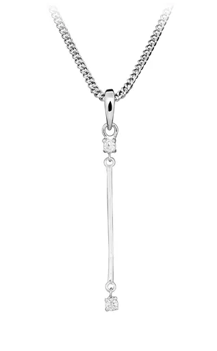 Silver Cat Colier strălucitor din argint cu pietre de zircon cubic SC550 (lănțișor, pandantiv)