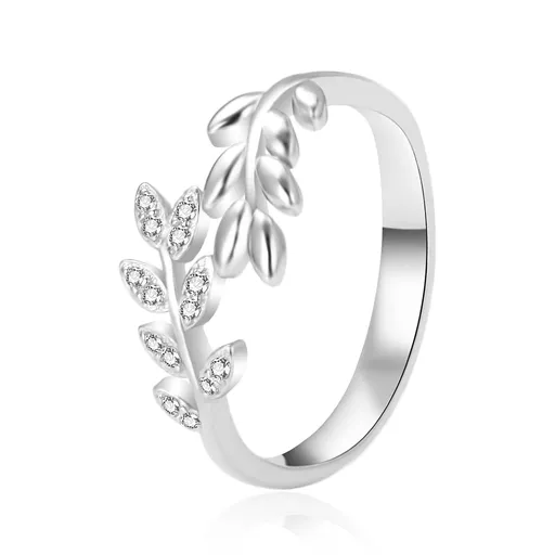 Agato Inel din argint cu frunze AGT-R29W 58 mm