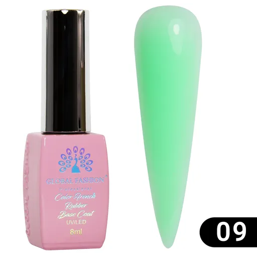 Base Coat Color French, Global Fashion, 8 ml, 09 Mint, TPO Free