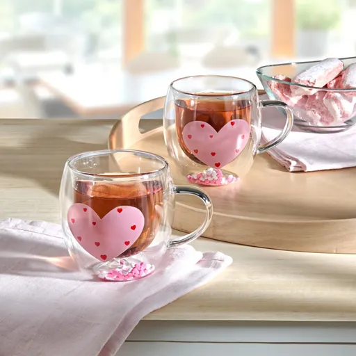 2 cești de cafea cu perete dublu