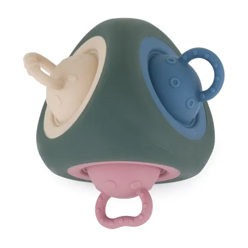 Petite&Mars Pop Up Triangle 10m+ jucărie pentru dentiție Misty Green 1 buc