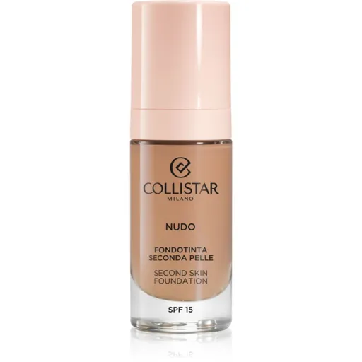 Collistar NUDO Second Skin Foundation SPF 15 makeup radiant cu hidratare cu efect de netezire culoare 5N Ambra 30 ml