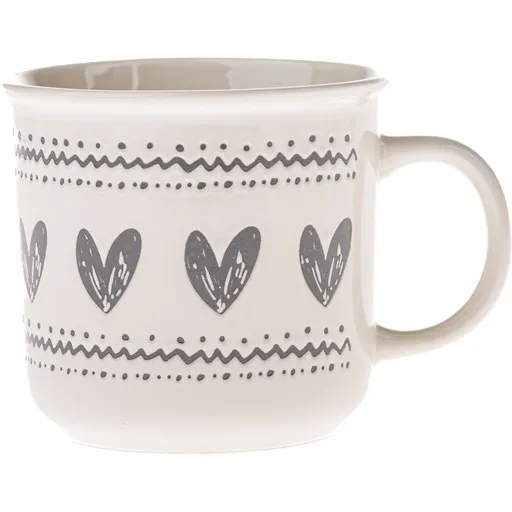 Cană din ceramică Inimioare I, 450 ml