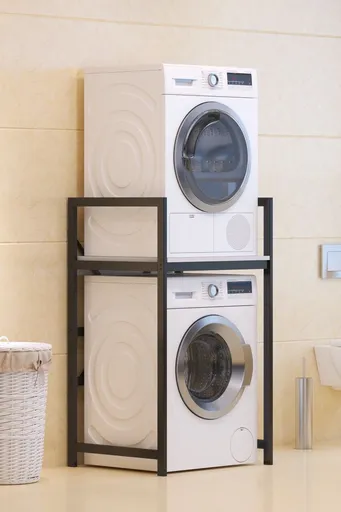 Dulap masina de spalat, Hanah Home, C7, 70x116x60 cm, Alb/Negru