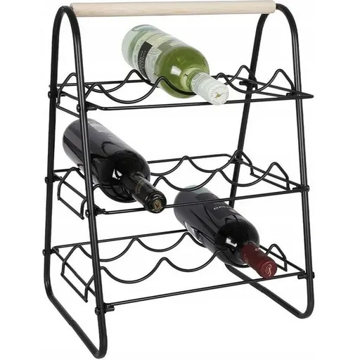 Suport de vin din metal, pentru 9 sticle