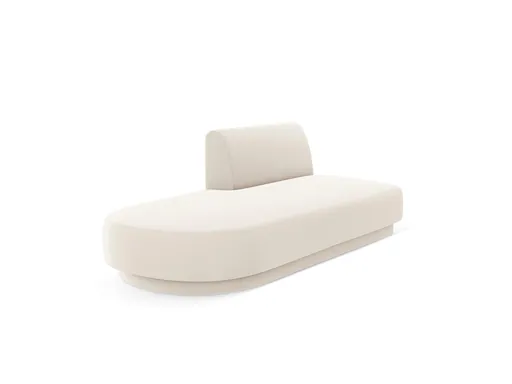 Modul canapea stanga 2 locuri, Miley, Micadoni Home, BL, 158x85x74 cm, catifea, bej deschis