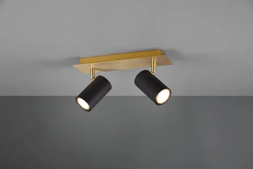 Plafoniera Marley, TRIO, 30x9x15 cm, 35W, 2x GU10, metal, negru/auriu