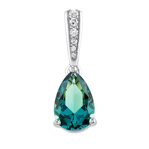 Silvego Pandantiv argintiu Ella cu paraiba turmalina sintetică și zircon JJJ1267PG