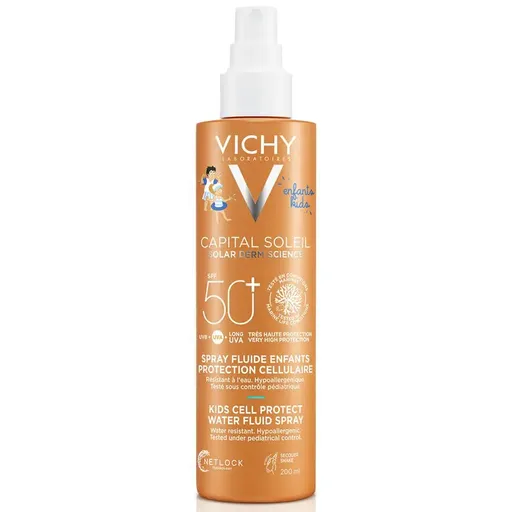 Vichy Spray de protecție solară SPF 50+ Capital Soleil (Kids Cell Protect Water Fluid Spray) 200 ml