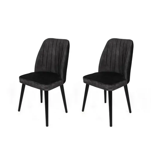 Set de scaune de sufragerie Alfa Anthracite and Black, 2 buc.