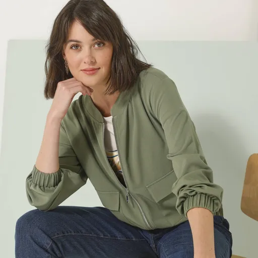 Jachetă bomber cu fermoar