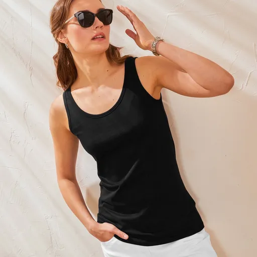 Top de culoare solidă cu bretele late